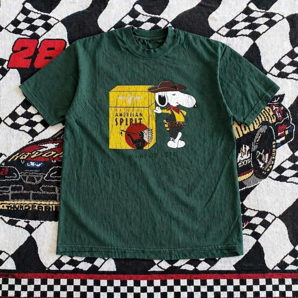 Snoopy Green T-Shirt With American Spirit Logo